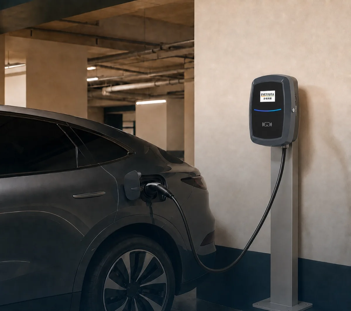 集合住宅社區充電與能源管理情境示意