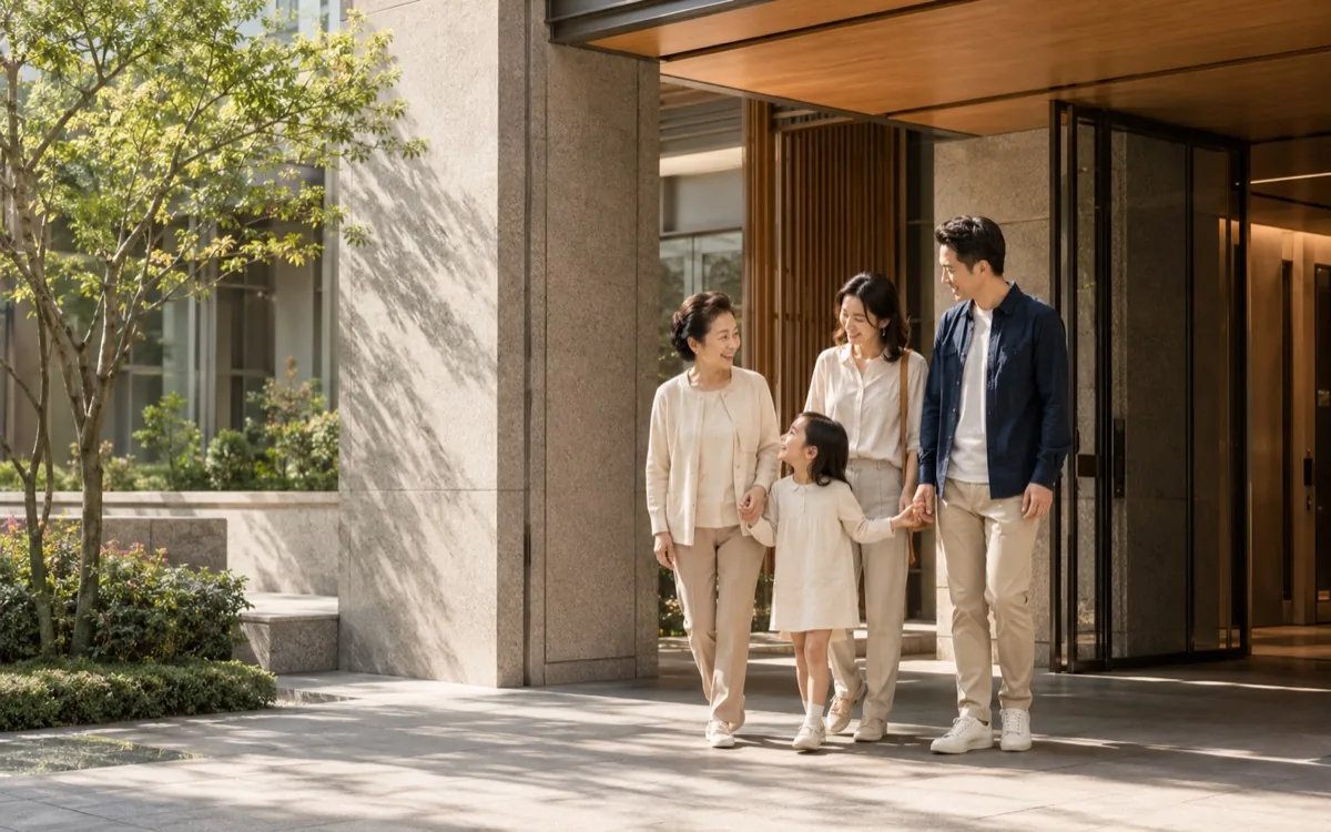 住宅住戶共享智慧生活服務的情境示意